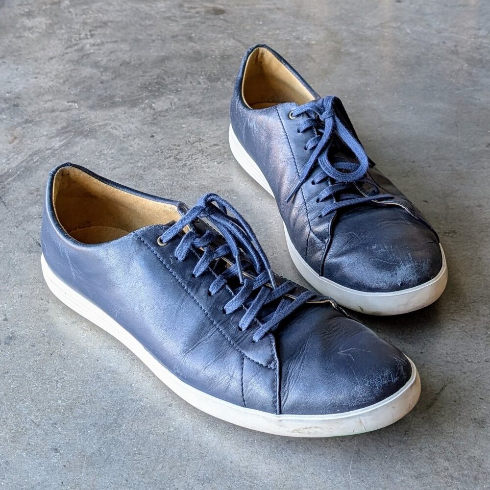Cole Haan Grand Crosscourt II Navy Blue Leather Sneaker size 13
